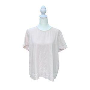 Everlane Light Pink Short Sleeve‎ Triacetate Blouse Size 6 Classic Neutral